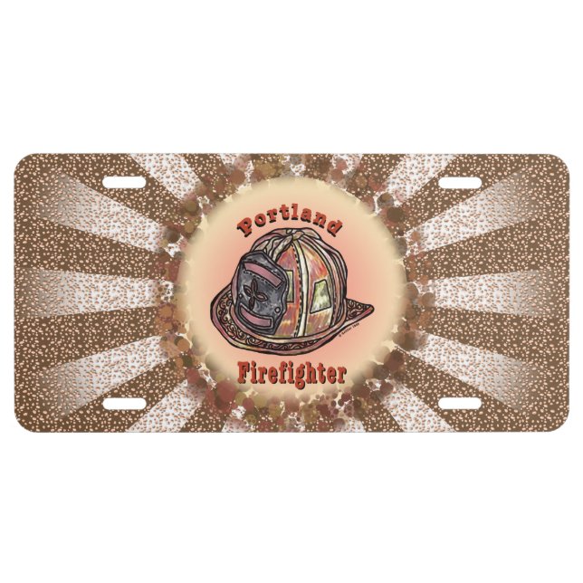 Portland Firefighter  License Plate  (Front)