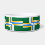 Portland Flag Pet Bowl<br><div class="desc">Elevate your pet's dining experience with a touch of Portland pride using our exclusive pet bowl featuring the flag of Portland! Crafted with meticulous attention to detail, this pet bowl is more than just a feeding dish; it’s a celebration of Portland’s vibrant character and cultural identity. The stylish design prominently...</div>