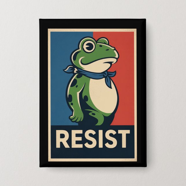 Portland Frog Protest Anti Ice Resistance I Stand  Button (Front)