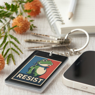 Portland Frog Protest Anti Ice Resistance I Stand Keychain