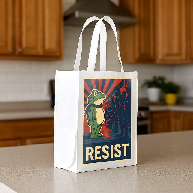 Portland Frog Protest Grocery Bag (Creator Uploaded)