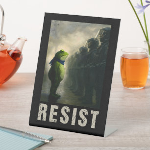 Portland Frog Protest Pedestal Sign