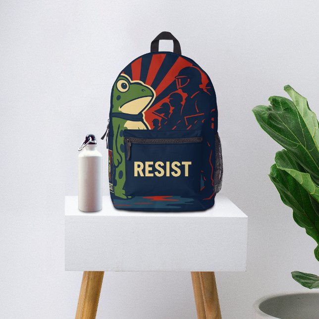 Portland Frog Protest Printed Backpack (Creator Uploaded)