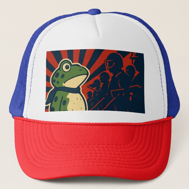 Portland Frog Protest Trucker Hat (Front)