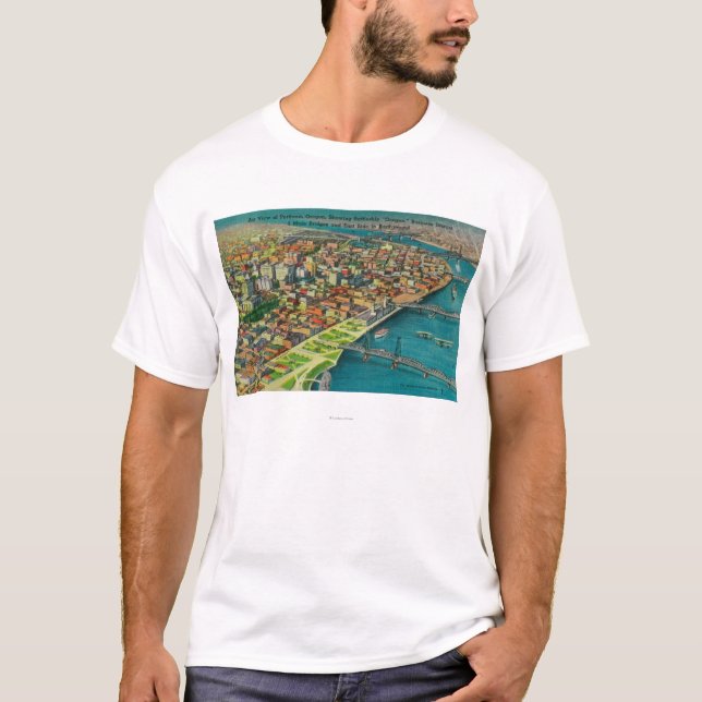 Portland from Air showing Bridges and T-Shirt (Front)