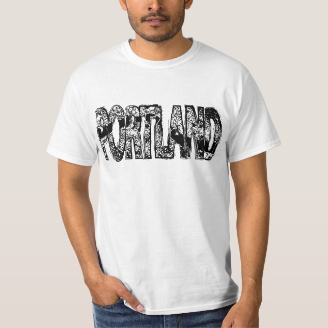 Portland Grunge Map T-Shirt (Front)