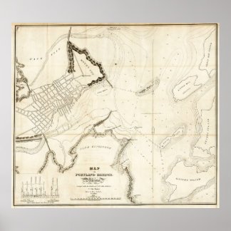 Portland Harbor 1833 Poster