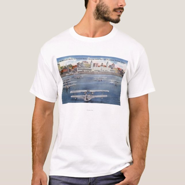 Portland Harbor View of the Public Market T-Shirt (Front)