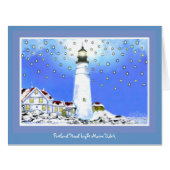 Portland Head Light at Christmas Big Card (Front Horizontal)