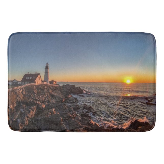 Portland Head Light at Dawn Bathroom Mat (Front)