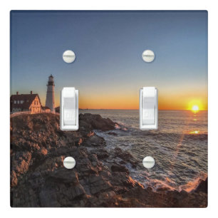 Portland Head Light at Dawn Light Switch Cover