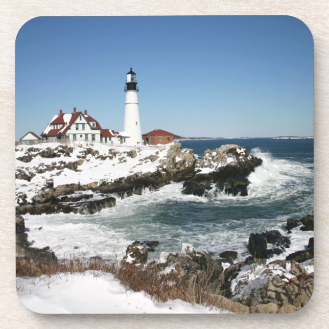 Portland Head Light Beverage Coaster (Front)