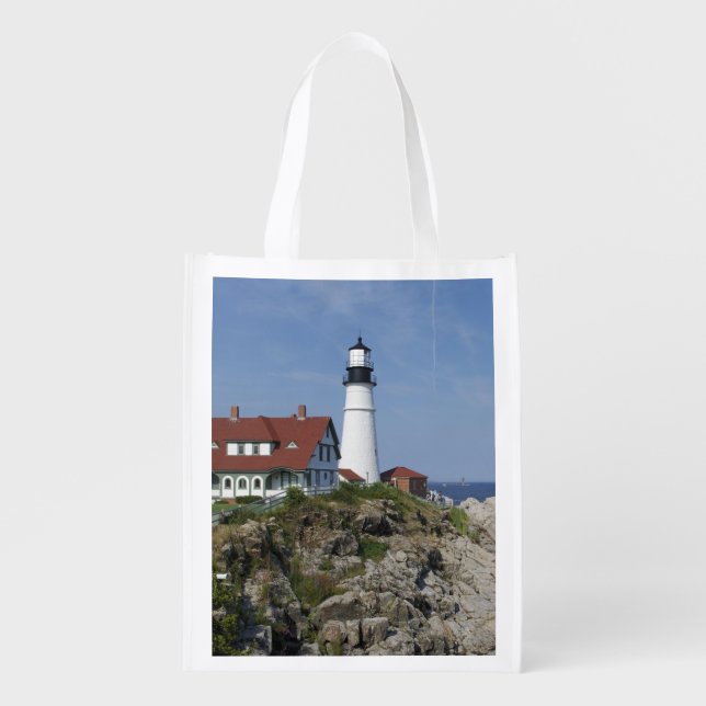 Portland Head Light, Cape Elizabeth,Maine, Reusable Grocery Bag (Front)