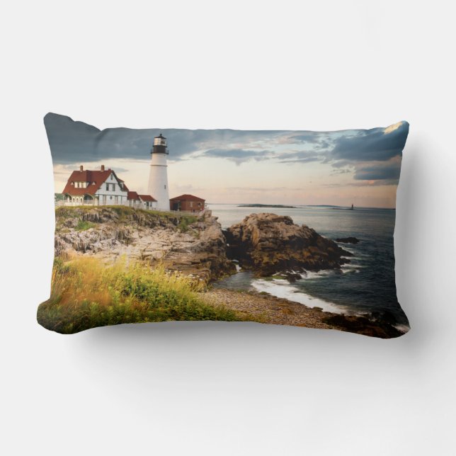 Portland Head Light | Cape Elizabeth ME Lumbar Pillow (Front)