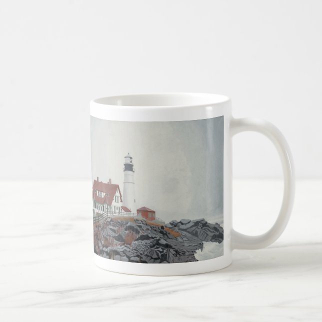 Portland Head Light in Fog Coffee Mug (Right)
