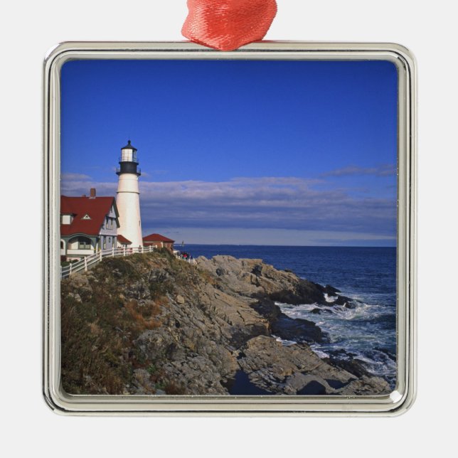 Portland Head Light Lighthouse Maine Metal Ornament (Front)