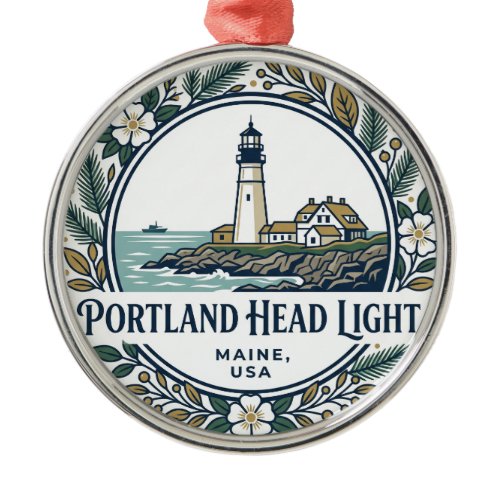 Portland Head Light Maine Metal Ornament