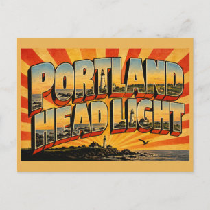 Portland Head Light Maine Rocky Cliffs Ocean Art Postcard