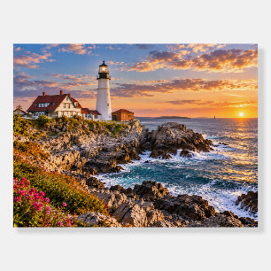 Portland Head Light Maine Sunset Coast Foam Board