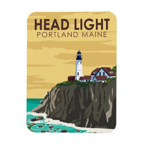 Portland Head Light Maine Vintage Art Magnet