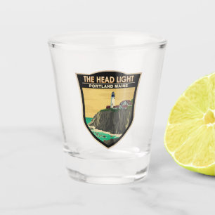 Portland Head Light Maine Vintage Art Shot Glass