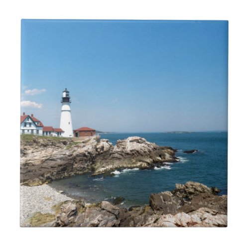 Portland Head Light ovelooking Casco Bay Tile