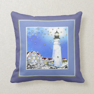 Portland Head Light Pillow by Bonhovey