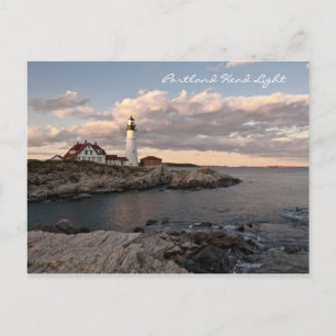 Portland Head Light Sunset Postcard