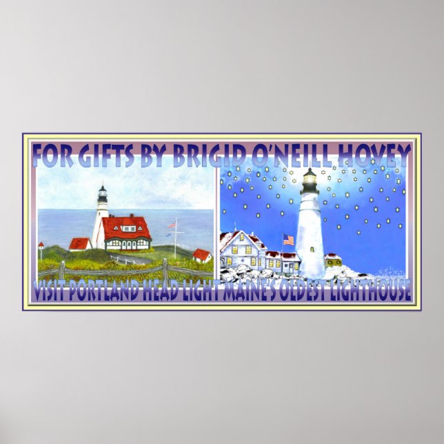 Portland Head Light, Travel Poster for Trolly (Front)