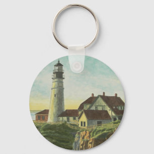 Portland Head Light Watercolor Keychain