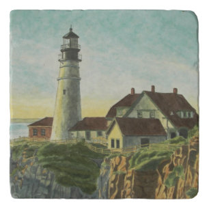 Portland Head Light Watercolor Trivet