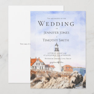 Portland Head Light wedding invitation