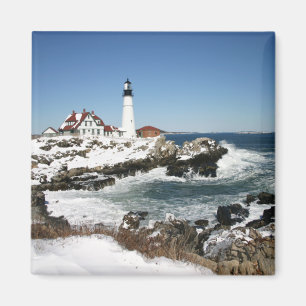 Portland Head Light Winter Magnet