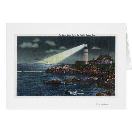 Portland Head Lighthouse at Night Cards (Front Horizontal)