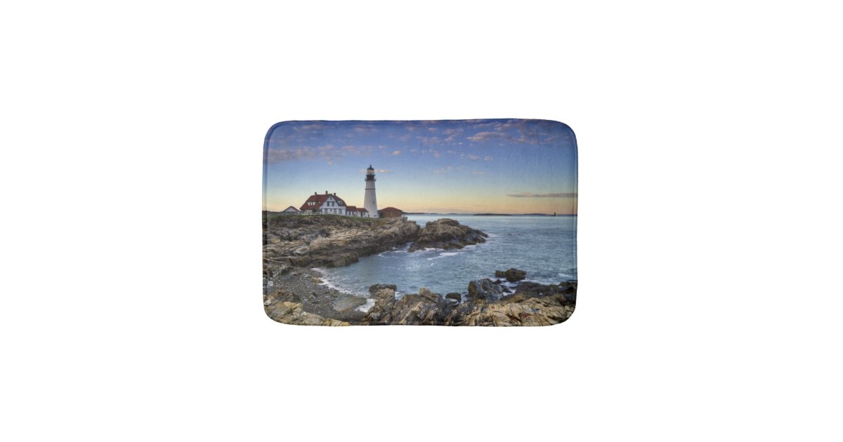 Portland Head Lighthouse Bathroom Mat | Zazzle