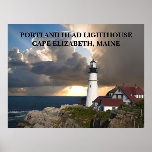 Portland Head Lighthouse Cape Elizabeth Maine Med Poster