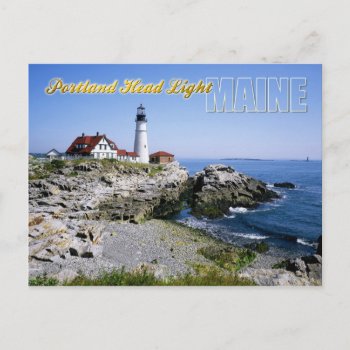 Portland Head Lighthouse  Cape Elizabeth  Maine Postcard by HTMimages at Zazzle