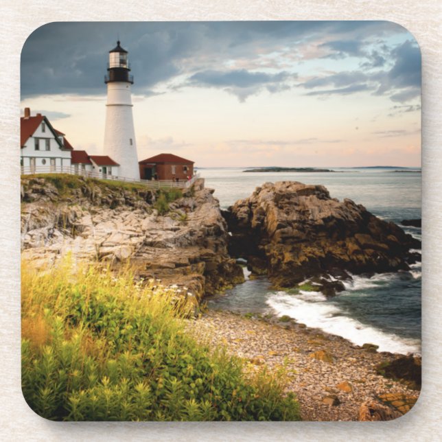 Portland Head Lighthouse | Cape Elizabeth, Me Drink Coaster (Front)