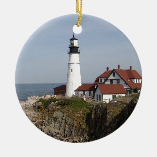 Portland Head Lighthouse Ceramic Ornament (Front)
