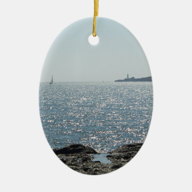 Portland Head Lighthouse Ceramic Ornament (Front)