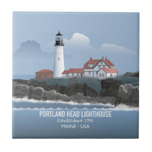 Portland Head Lighthouse Ceramic Tile