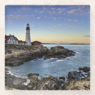 Portland Head Lighthouse Glass Coaster