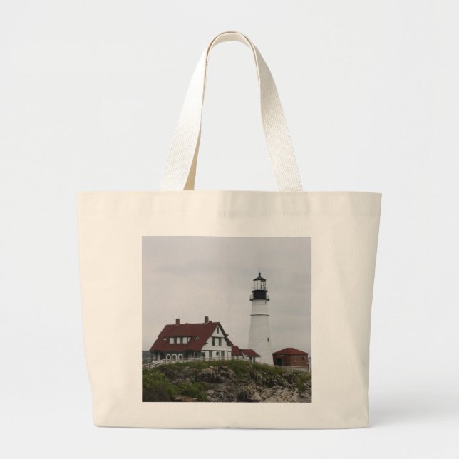 Portland Head Lighthouse Large Tote Bag (Front)
