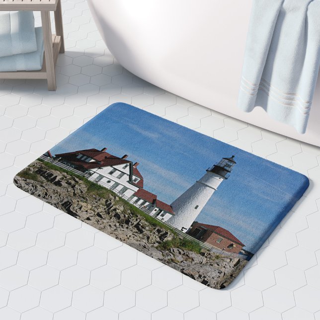 Portland Head Lighthouse Maine Bathroom Mat (Creator Uploaded)