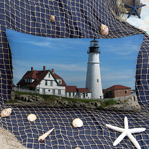 Portland Head Lighthouse, Maine Coastal Lumbar Pillow