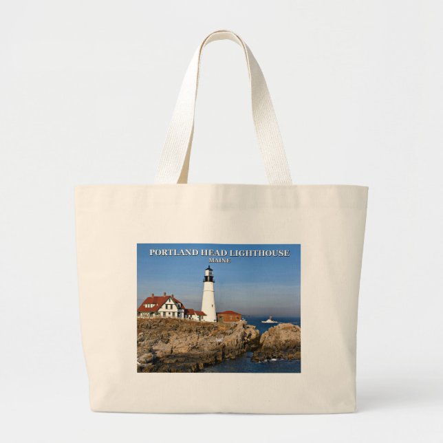Portland Head Lighthouse, Maine Large Tote Bag (Front)
