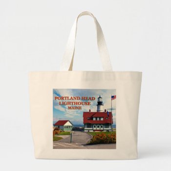 Portland Head Lighthouse  Maine Large Tote Bag by LighthouseGuy at Zazzle