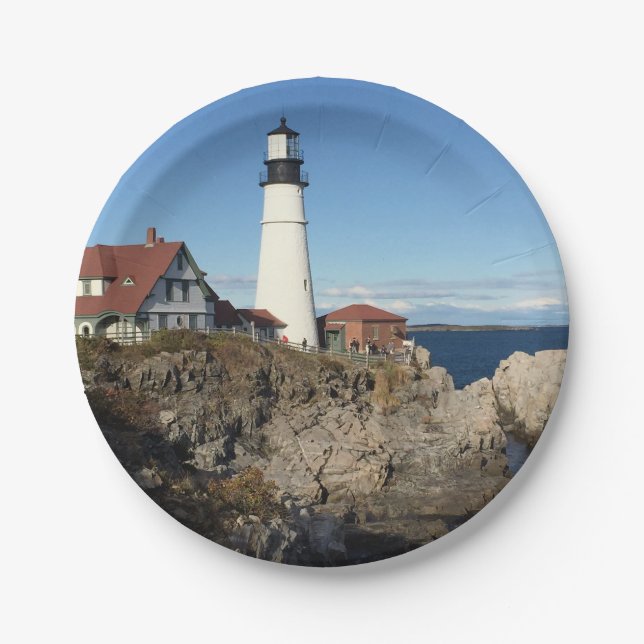 Portland Head Lighthouse Maine Paper Plates (Front)