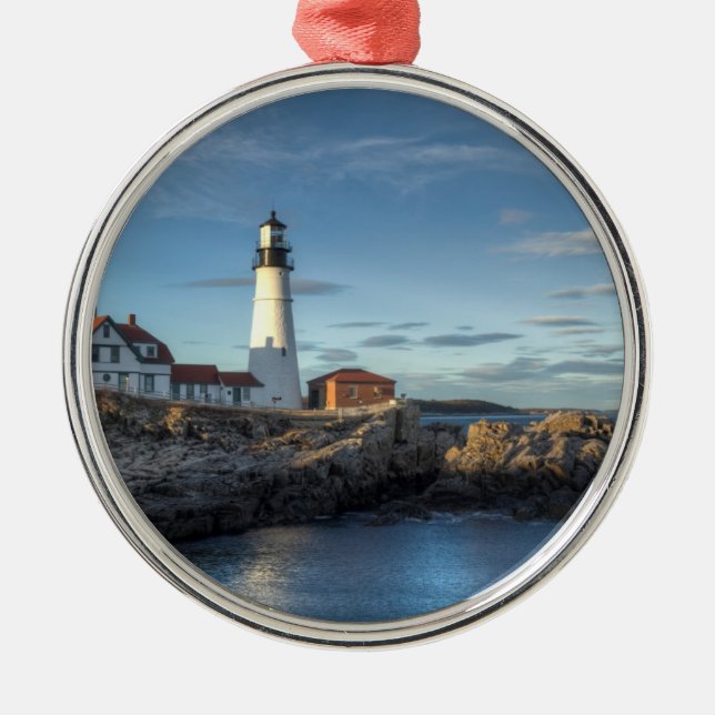 Portland Head Lighthouse Metal Ornament (Front)