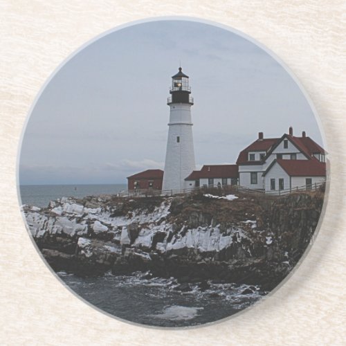 Portland Head Lighthouse Sandstone Coaster